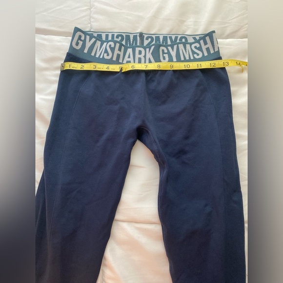 Gymshark Flex Leggings Size M Blue Stretch Yoga Ankle Athleisure Low Rise - Picture 7 of 9